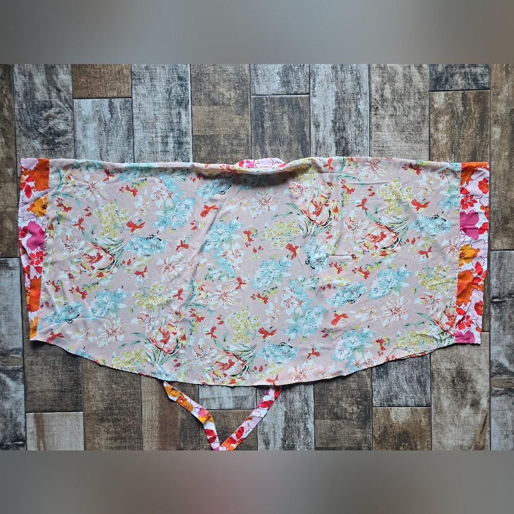 KORI M/L Floral Kimono Wrap, Boho Cottagecore, EUC, Lightweight Statement Piece - Picture 6 of 14